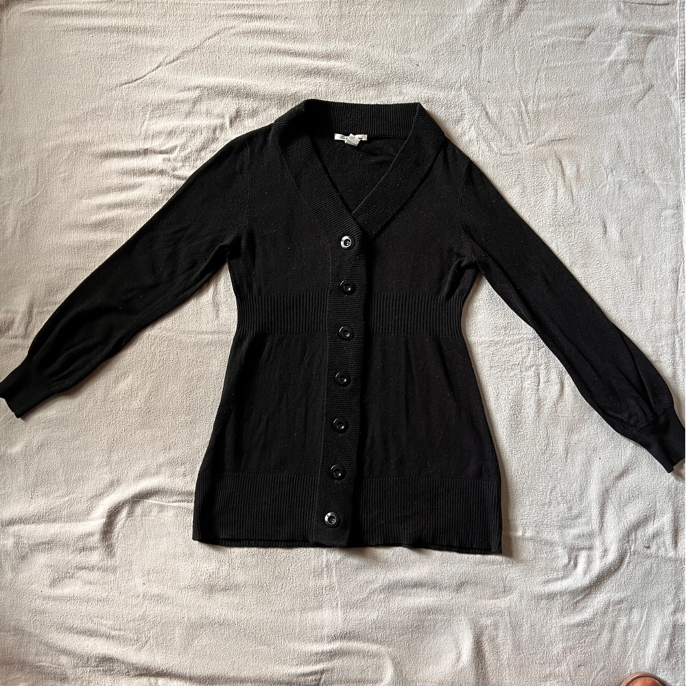 Kenneth Cole Black Button-Up Cardigan